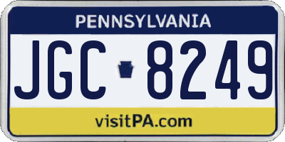 PA license plate JGC8249