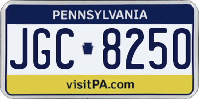 PA license plate JGC8250