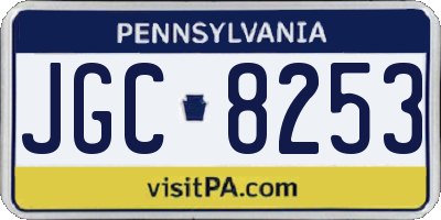 PA license plate JGC8253