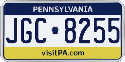 PA license plate JGC8255