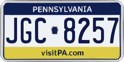PA license plate JGC8257
