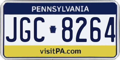PA license plate JGC8264