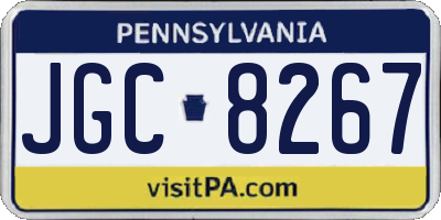 PA license plate JGC8267