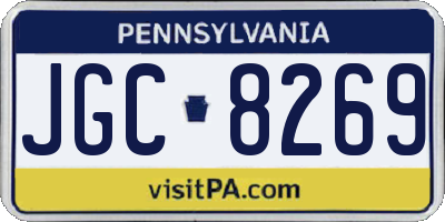 PA license plate JGC8269