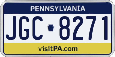 PA license plate JGC8271