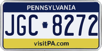 PA license plate JGC8272