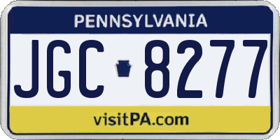 PA license plate JGC8277