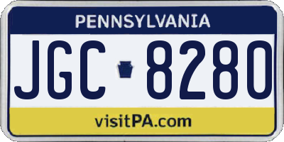 PA license plate JGC8280