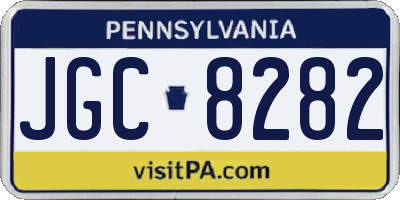 PA license plate JGC8282