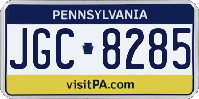 PA license plate JGC8285