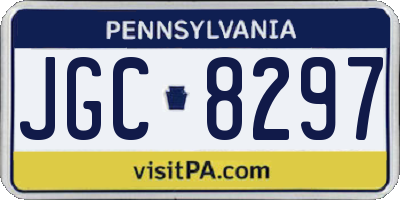 PA license plate JGC8297