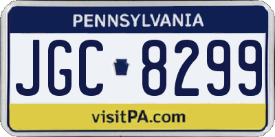 PA license plate JGC8299