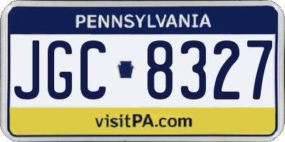 PA license plate JGC8327