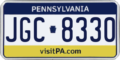 PA license plate JGC8330