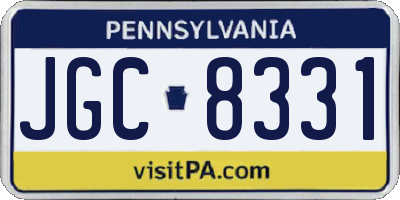 PA license plate JGC8331