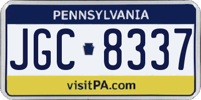 PA license plate JGC8337