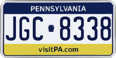 PA license plate JGC8338