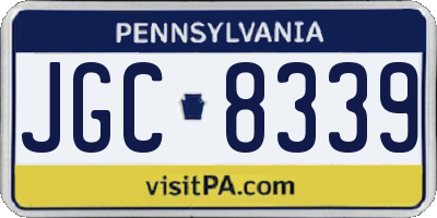 PA license plate JGC8339