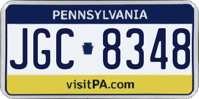 PA license plate JGC8348
