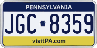 PA license plate JGC8359