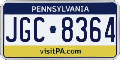PA license plate JGC8364
