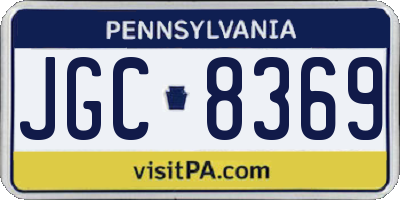 PA license plate JGC8369