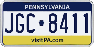 PA license plate JGC8411