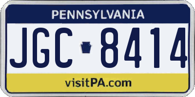 PA license plate JGC8414