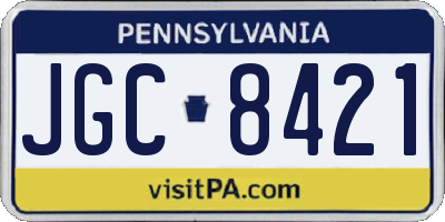 PA license plate JGC8421