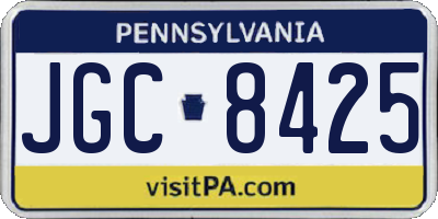 PA license plate JGC8425
