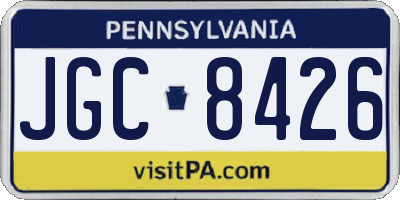 PA license plate JGC8426