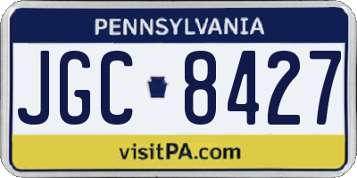 PA license plate JGC8427