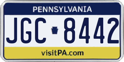 PA license plate JGC8442