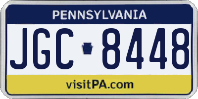 PA license plate JGC8448