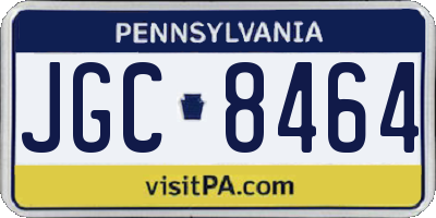 PA license plate JGC8464