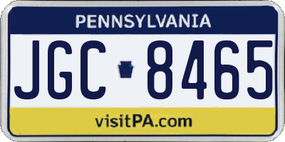 PA license plate JGC8465