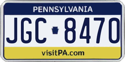 PA license plate JGC8470