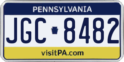 PA license plate JGC8482
