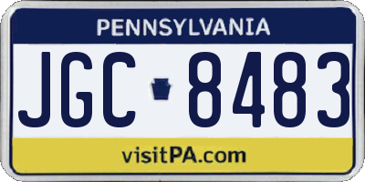 PA license plate JGC8483