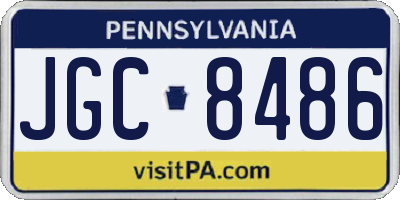 PA license plate JGC8486