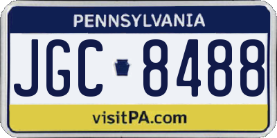 PA license plate JGC8488