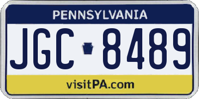 PA license plate JGC8489