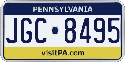 PA license plate JGC8495