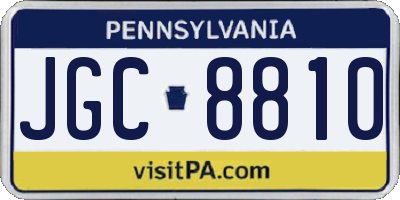 PA license plate JGC8810