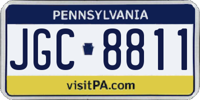 PA license plate JGC8811