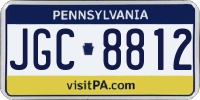 PA license plate JGC8812