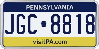 PA license plate JGC8818