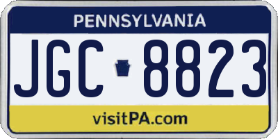 PA license plate JGC8823