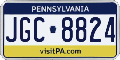 PA license plate JGC8824