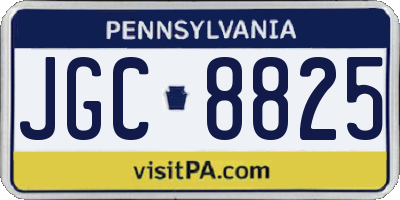 PA license plate JGC8825